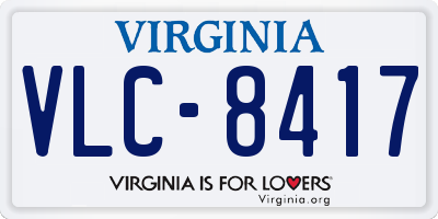 VA license plate VLC8417