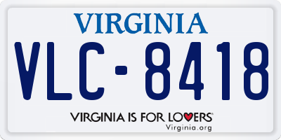 VA license plate VLC8418