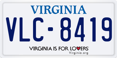 VA license plate VLC8419