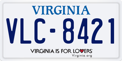 VA license plate VLC8421