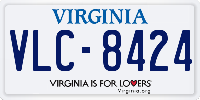 VA license plate VLC8424