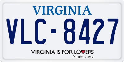 VA license plate VLC8427