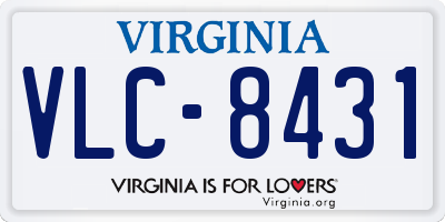 VA license plate VLC8431