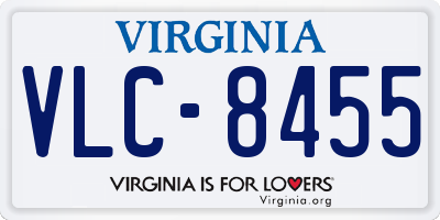 VA license plate VLC8455