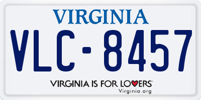 VA license plate VLC8457