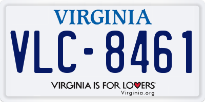 VA license plate VLC8461