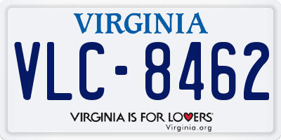 VA license plate VLC8462