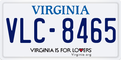 VA license plate VLC8465
