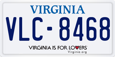 VA license plate VLC8468