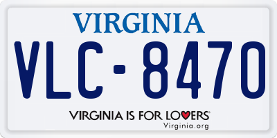 VA license plate VLC8470