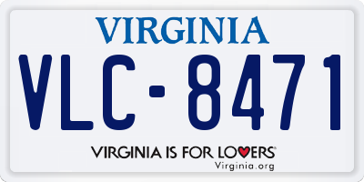 VA license plate VLC8471