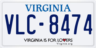 VA license plate VLC8474