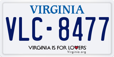 VA license plate VLC8477