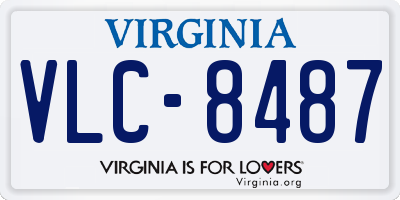 VA license plate VLC8487
