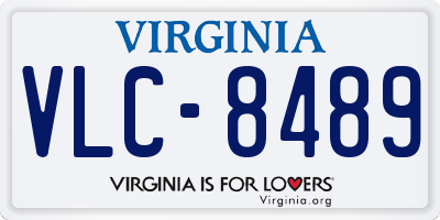 VA license plate VLC8489