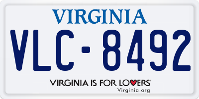 VA license plate VLC8492