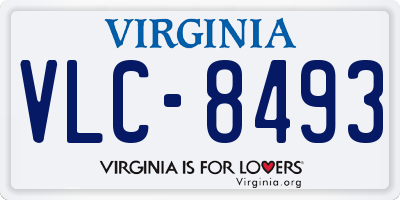 VA license plate VLC8493