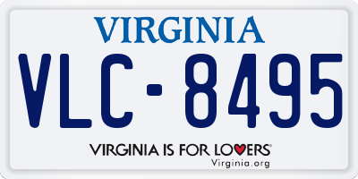 VA license plate VLC8495