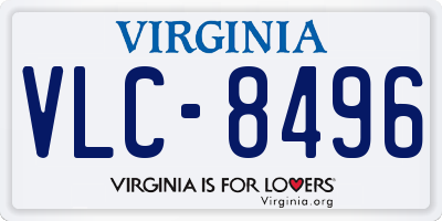 VA license plate VLC8496