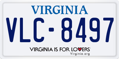 VA license plate VLC8497