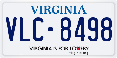 VA license plate VLC8498