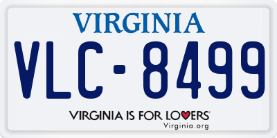 VA license plate VLC8499