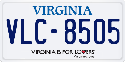 VA license plate VLC8505