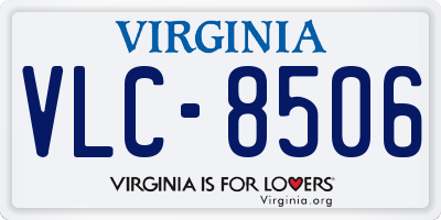 VA license plate VLC8506