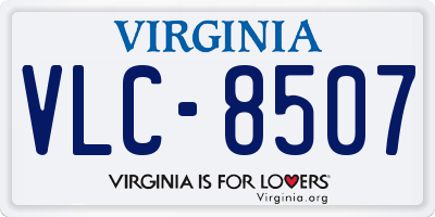 VA license plate VLC8507