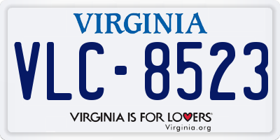 VA license plate VLC8523