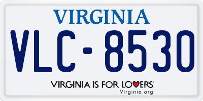 VA license plate VLC8530