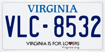 VA license plate VLC8532