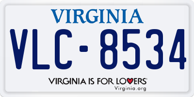 VA license plate VLC8534
