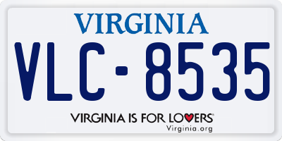 VA license plate VLC8535