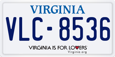 VA license plate VLC8536