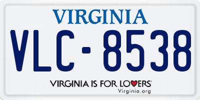 VA license plate VLC8538