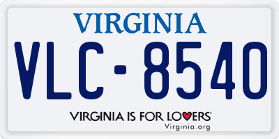 VA license plate VLC8540