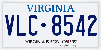 VA license plate VLC8542