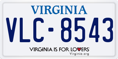 VA license plate VLC8543