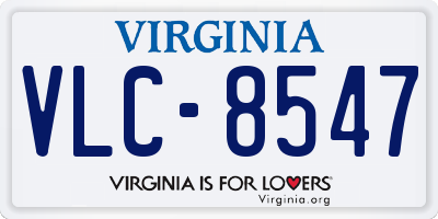 VA license plate VLC8547