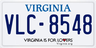 VA license plate VLC8548