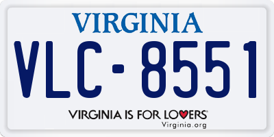 VA license plate VLC8551