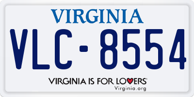 VA license plate VLC8554