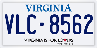 VA license plate VLC8562