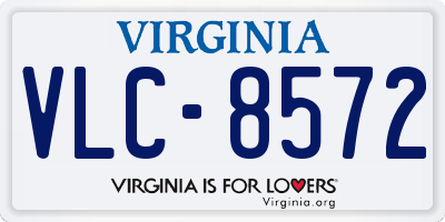 VA license plate VLC8572
