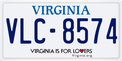 VA license plate VLC8574