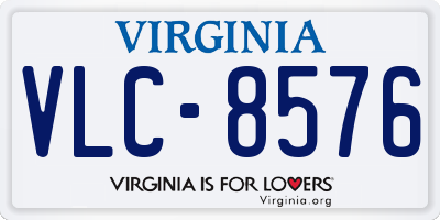 VA license plate VLC8576