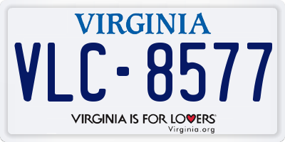 VA license plate VLC8577