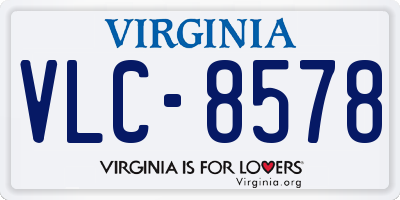 VA license plate VLC8578