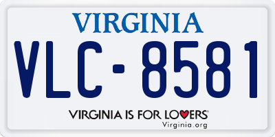 VA license plate VLC8581